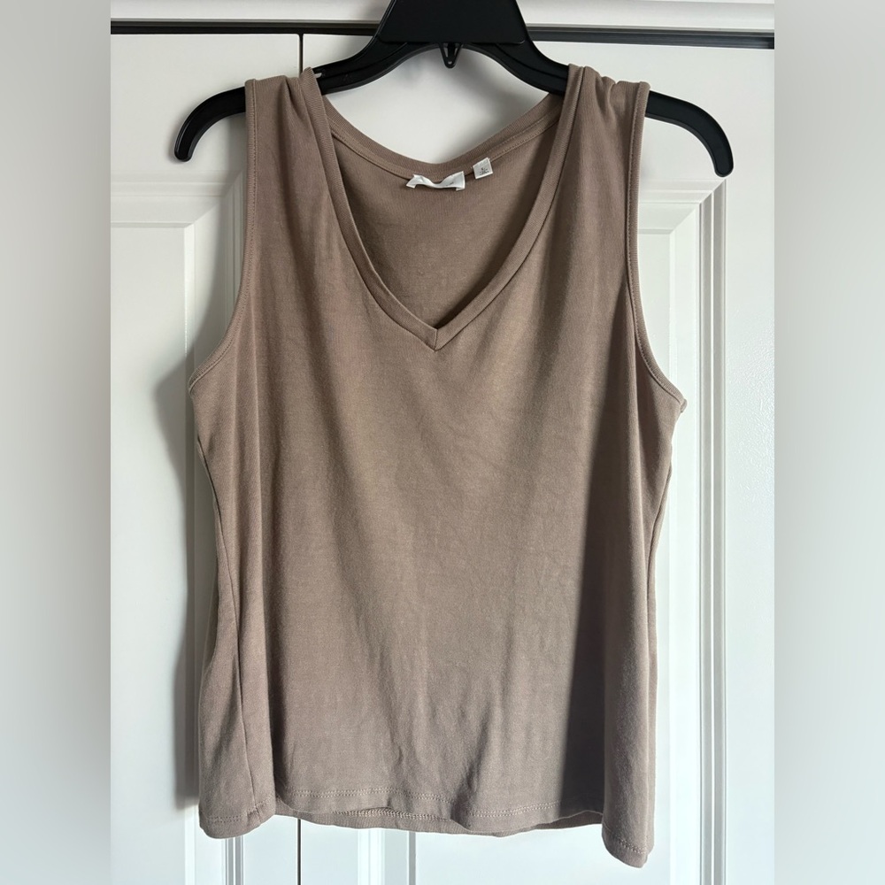 Cyrus Women's Taupe V-Neck Tank Top